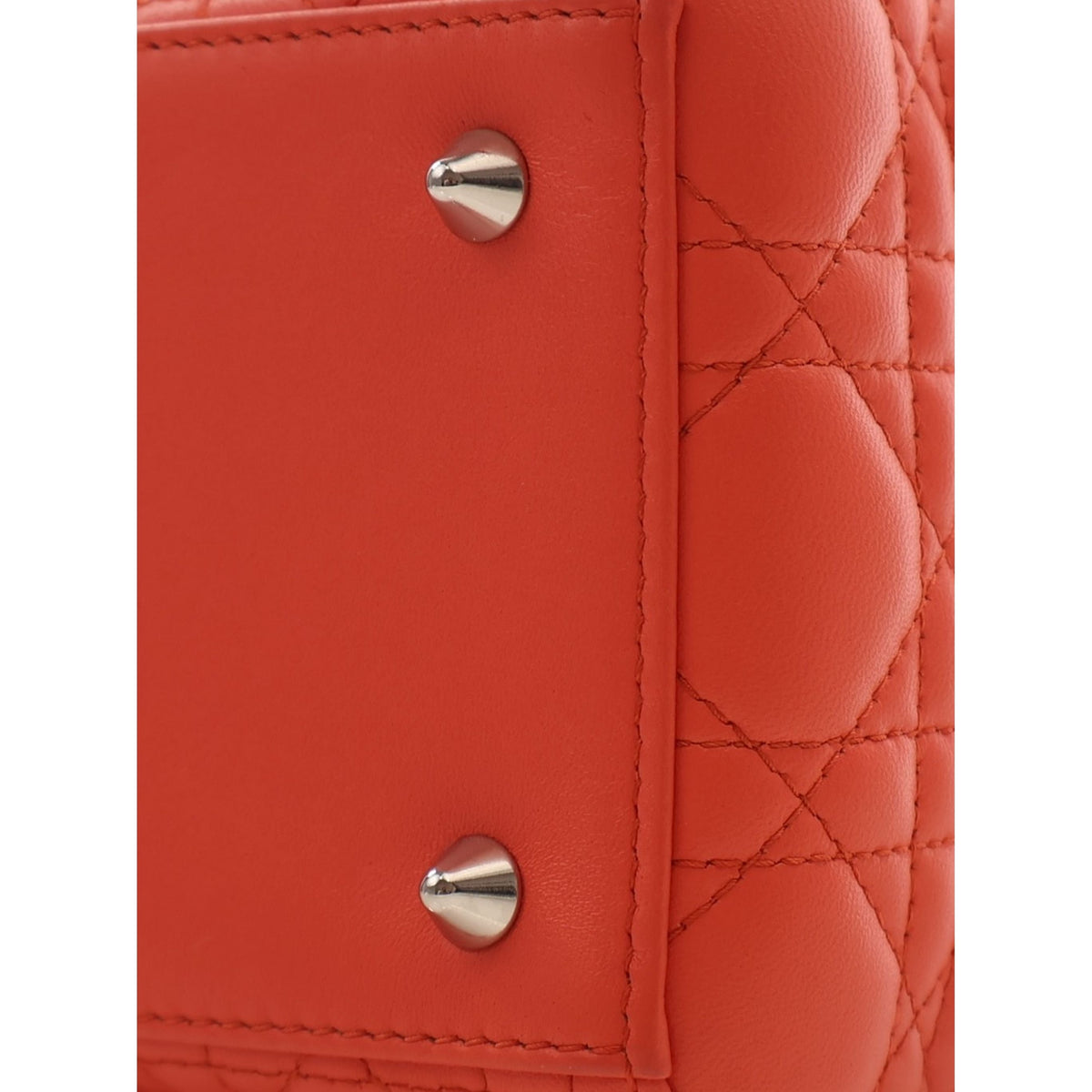 Dior Medium Lambskin Cannage Lady Dior — Orange