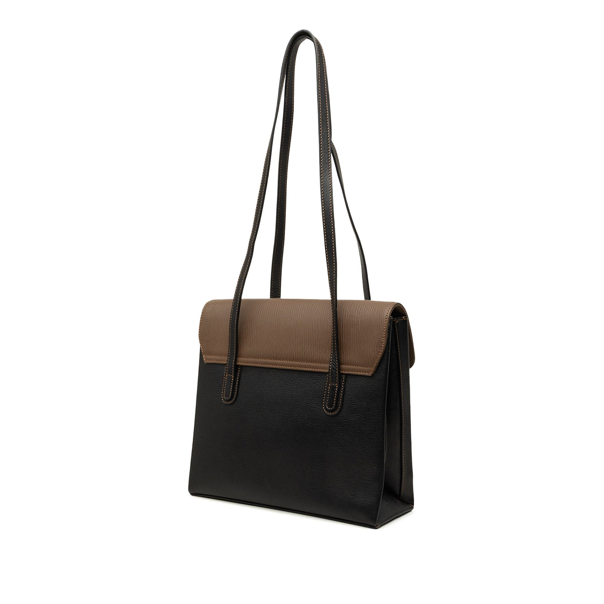LOEWE Bicolor Leather Velazquez Twist Shoulder Bag — Black