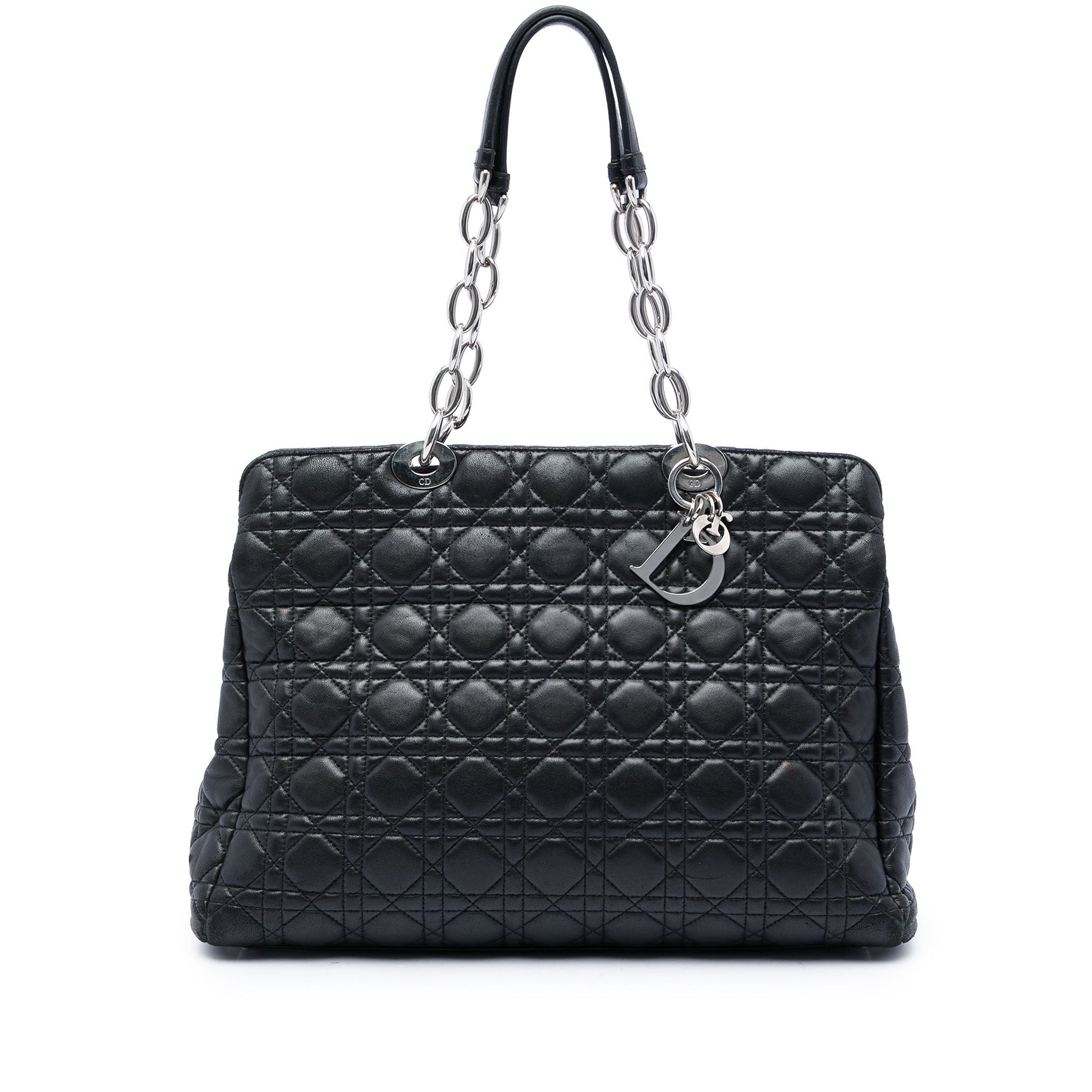 Dior Large Lambskin Cannage Soft Zipped Lady Dior Shopping Tote