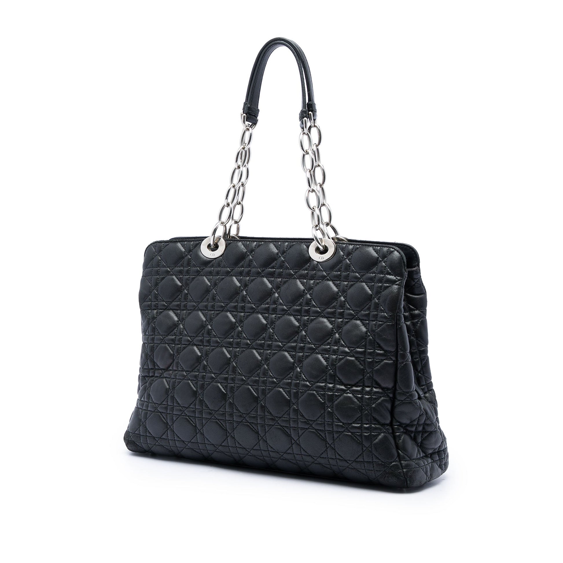 Dior Large Lambskin Cannage Soft Zipped Lady Dior Shopping Tote