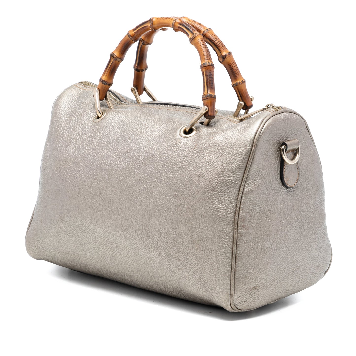 Gucci Medium Calfskin Bamboo Shopper Boston Bag