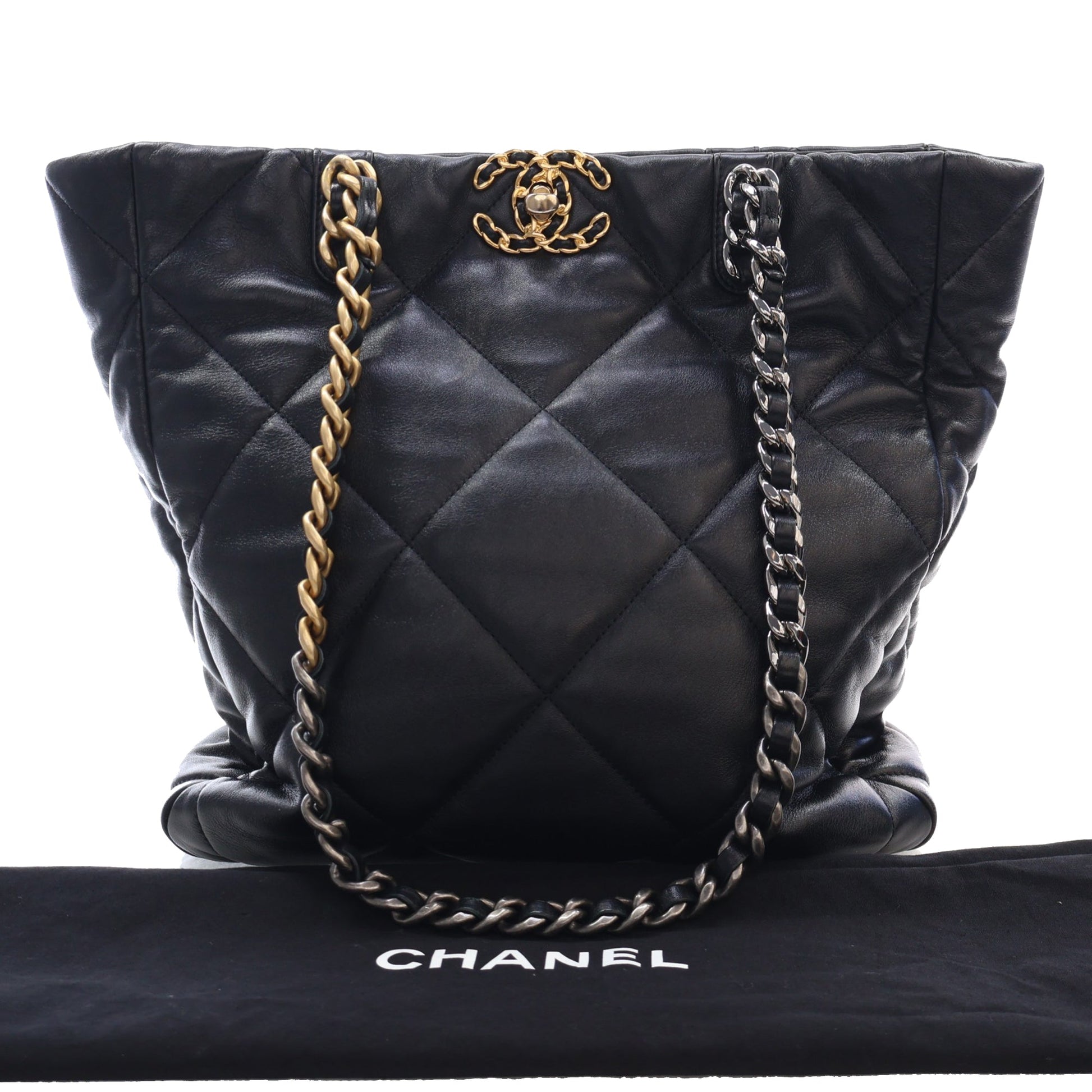 Chanel Lambskin 19 Vertical Shopping Tote
