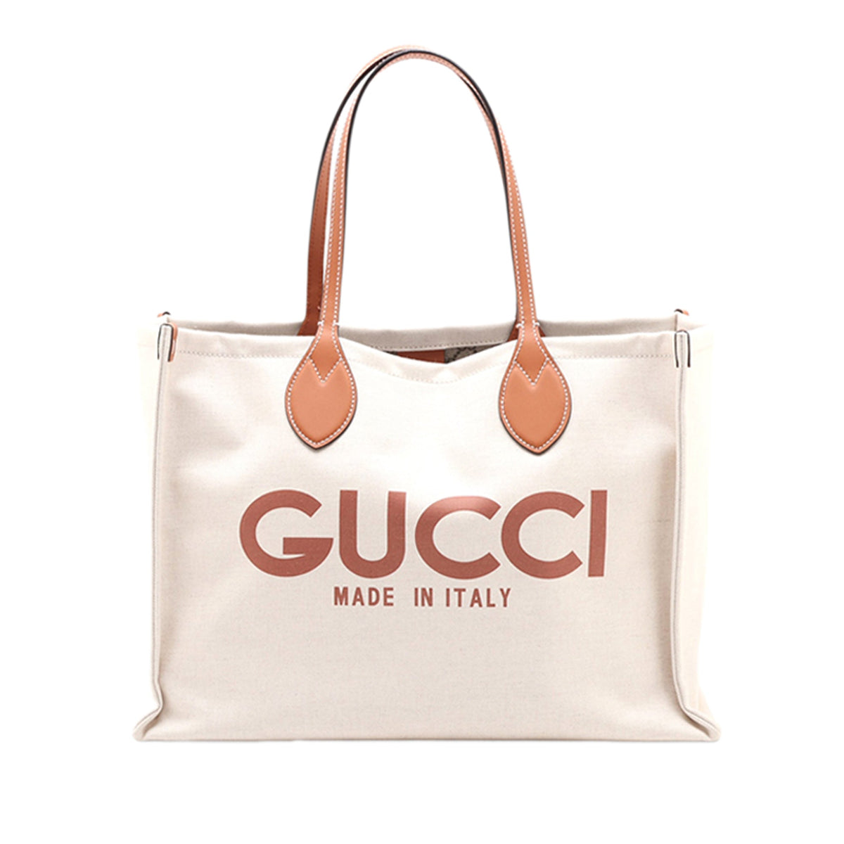 Gucci Large Canvas Logo Tote — Beige