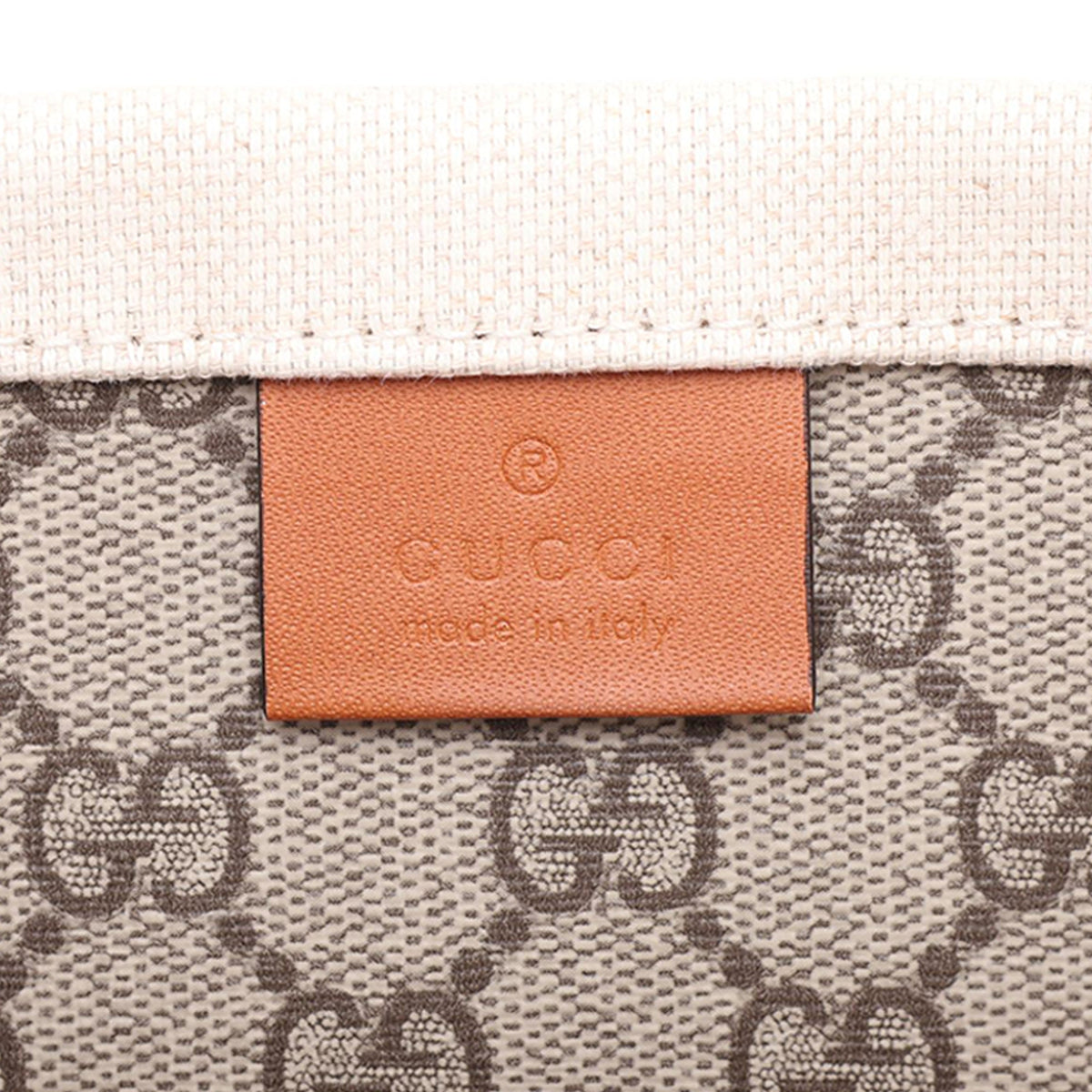 Gucci Large Canvas Logo Tote — Beige
