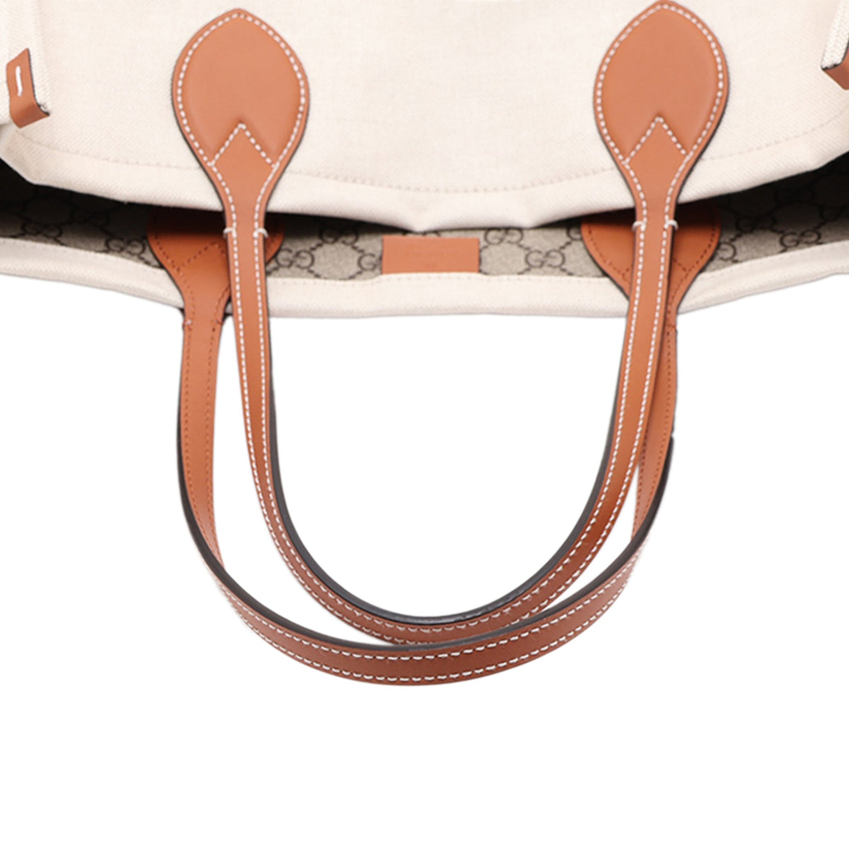 Gucci Large Canvas Logo Tote — Beige