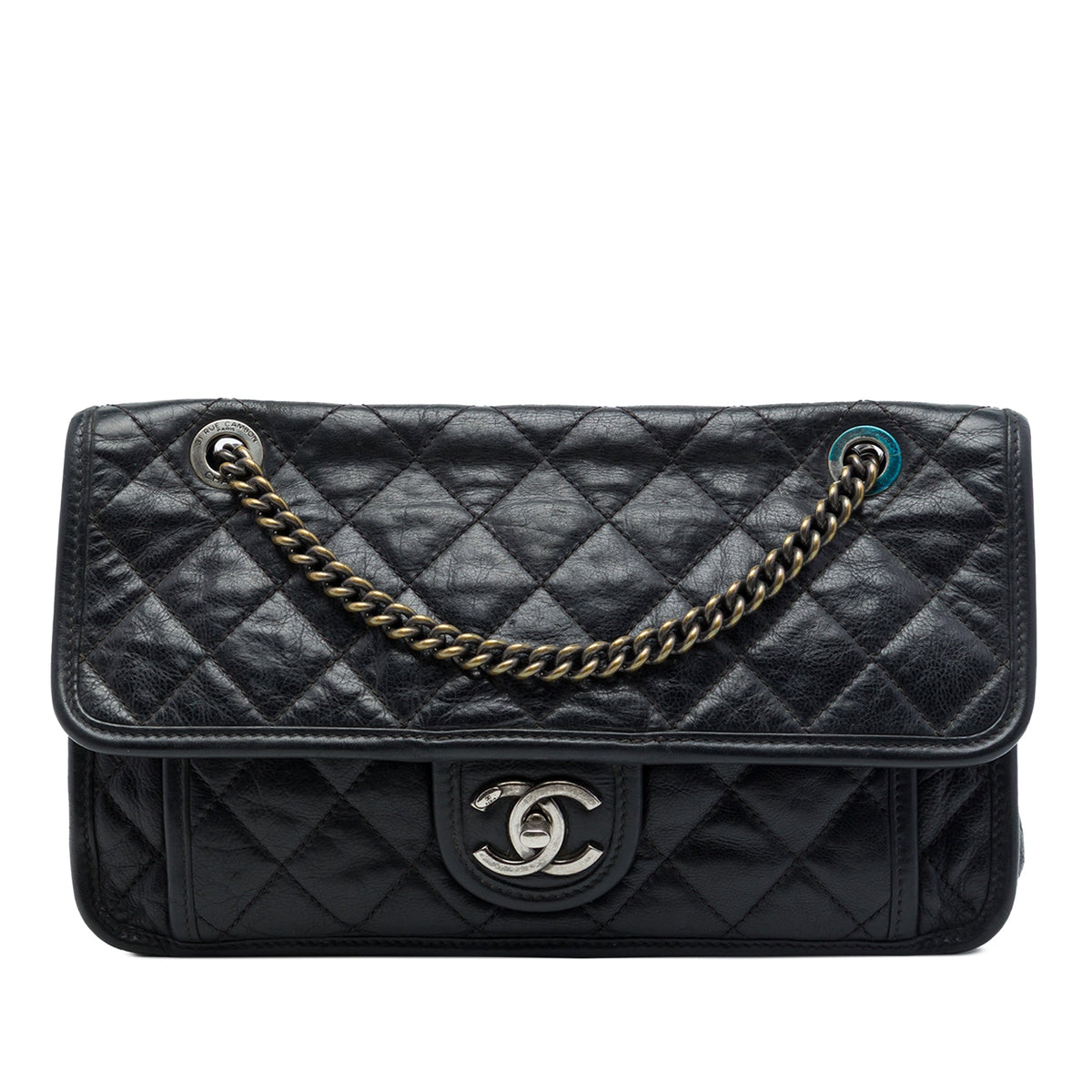 Chanel Medium Quilted Calfskin French Riviera Flap — Black