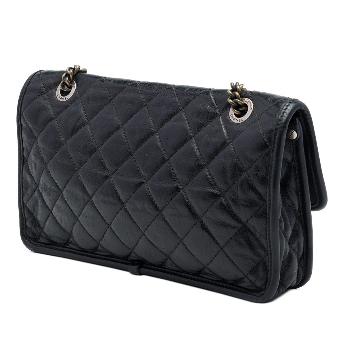 Chanel Medium Quilted Calfskin French Riviera Flap — Black