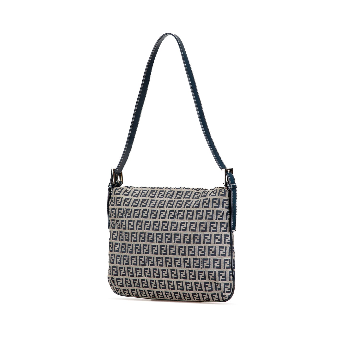 Fendi Zucchino Canvas Double Flap Shoulder Bag
