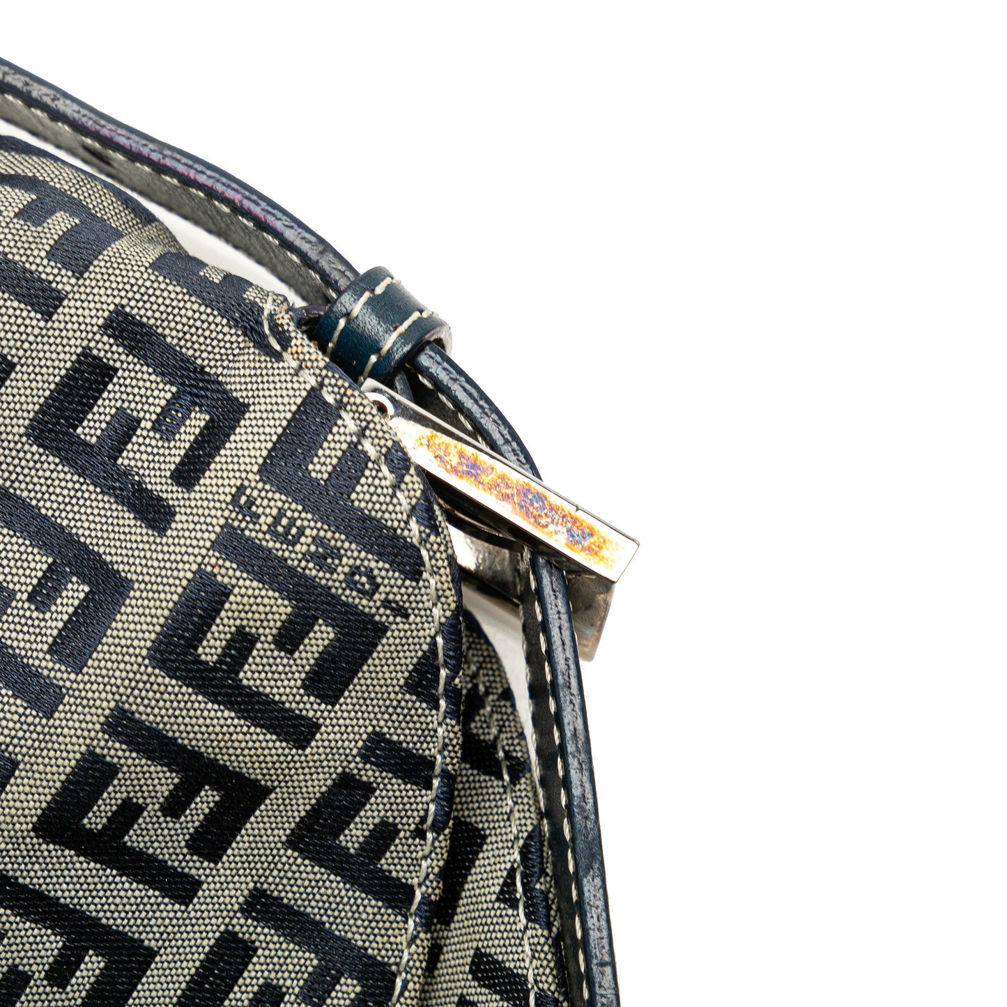 Fendi Zucchino Canvas Double Flap Shoulder Bag