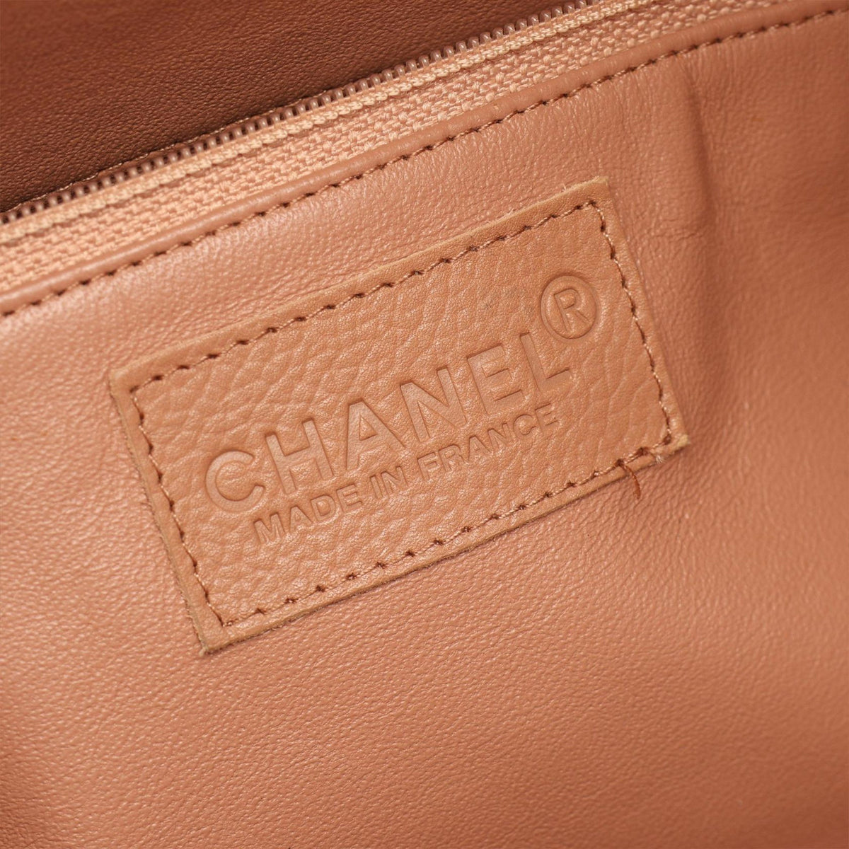 Chanel Large Quilted Grained Calfskin Bowler Handbag — Brown