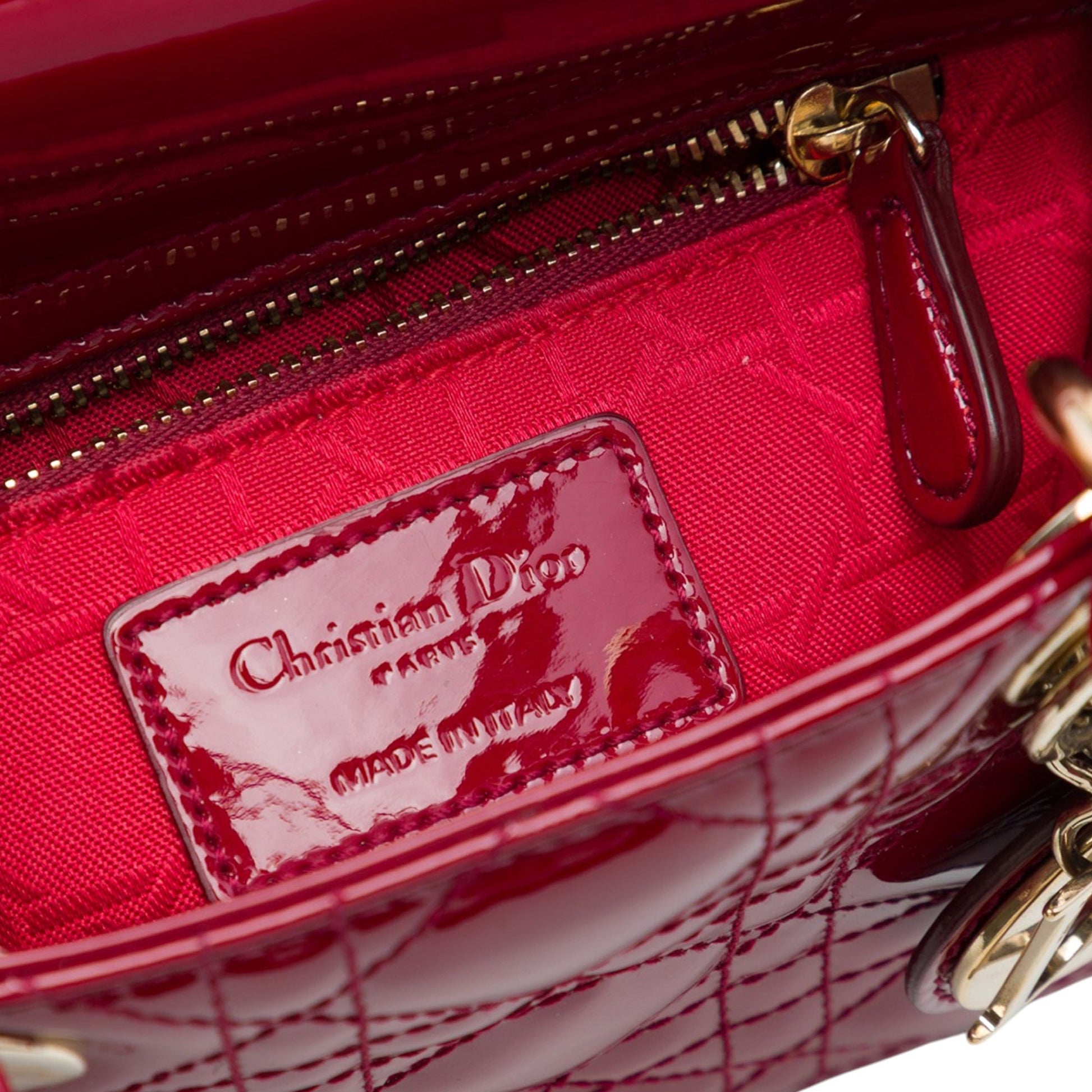 Dior Mini Patent Cannage Lady Dior