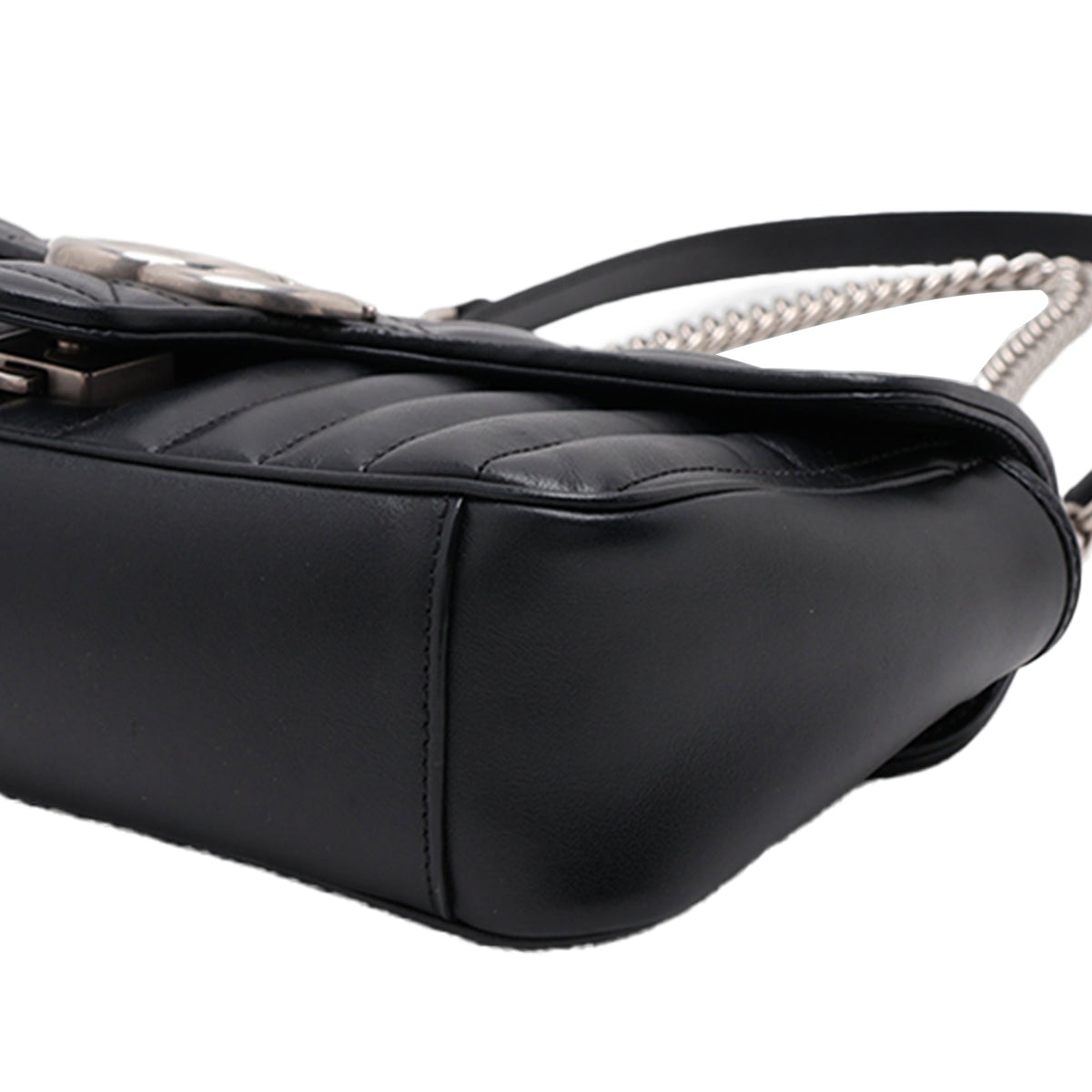 Gucci Medium GG Marmont Matelasse Calfskin Aria Shoulder Bag — Black
