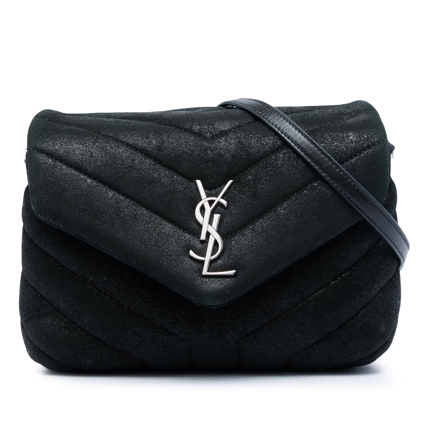 Saint Laurent Toy Matelasse Glitter Suede Monogram LouLou Crossbody