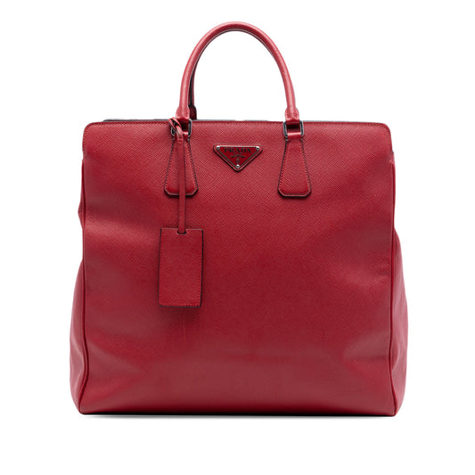 Prada Saffiano Lux Double Handle Shopping Tote