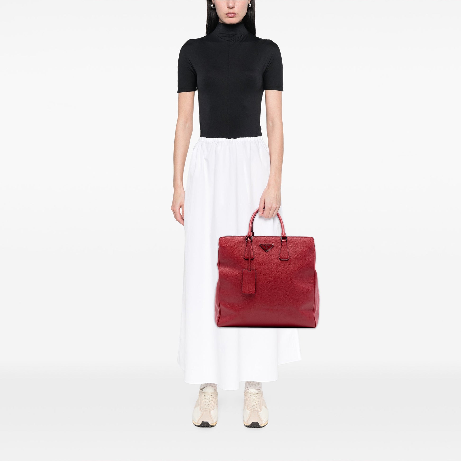 Prada Saffiano Lux Double Handle Shopping Tote