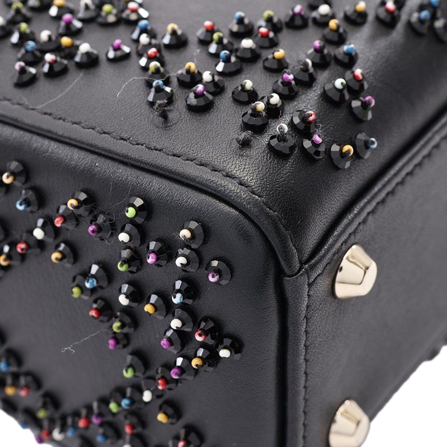 Dior Mini Lambskin Cannage Beaded Lady Dior