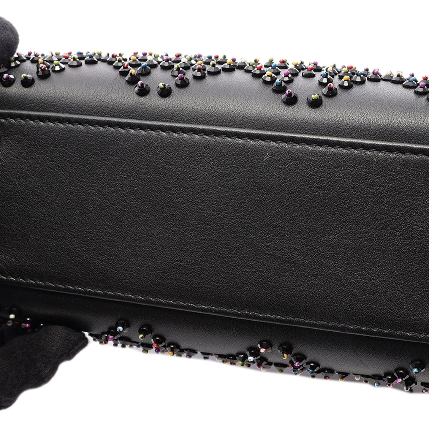 Dior Mini Lambskin Cannage Beaded Lady Dior