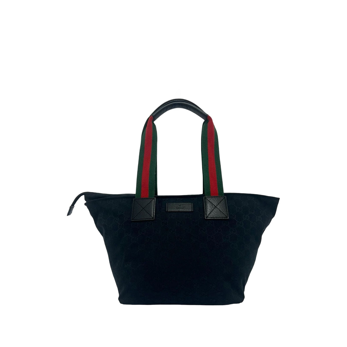 Gucci GG Canvas Web Tote — Black