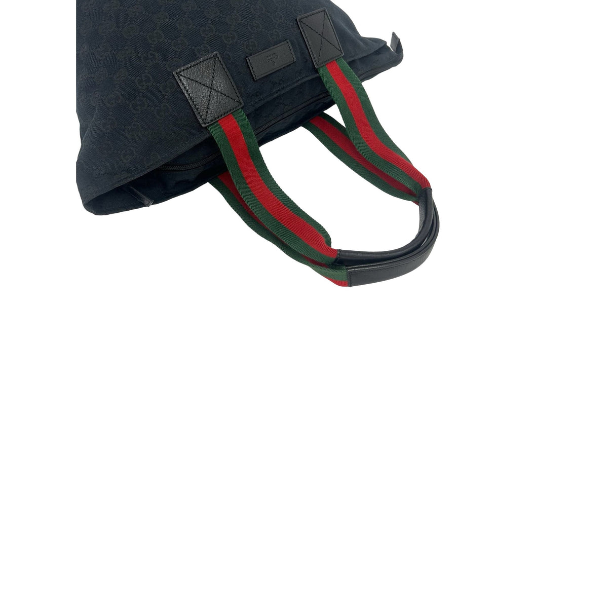 Gucci GG Canvas Web Tote — Black