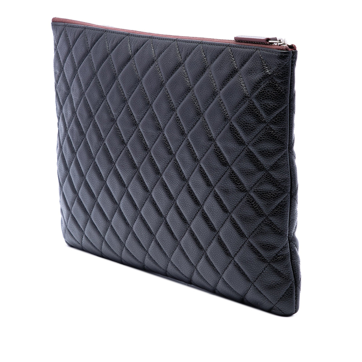 Chanel Large Quilted Caviar O Case Clutch