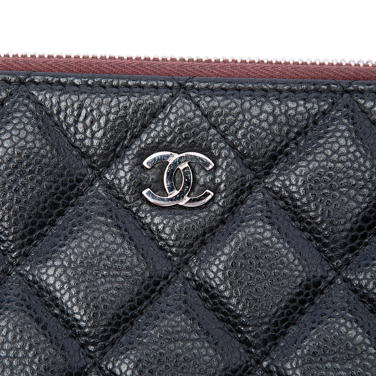Chanel Large Quilted Caviar O Case Clutch