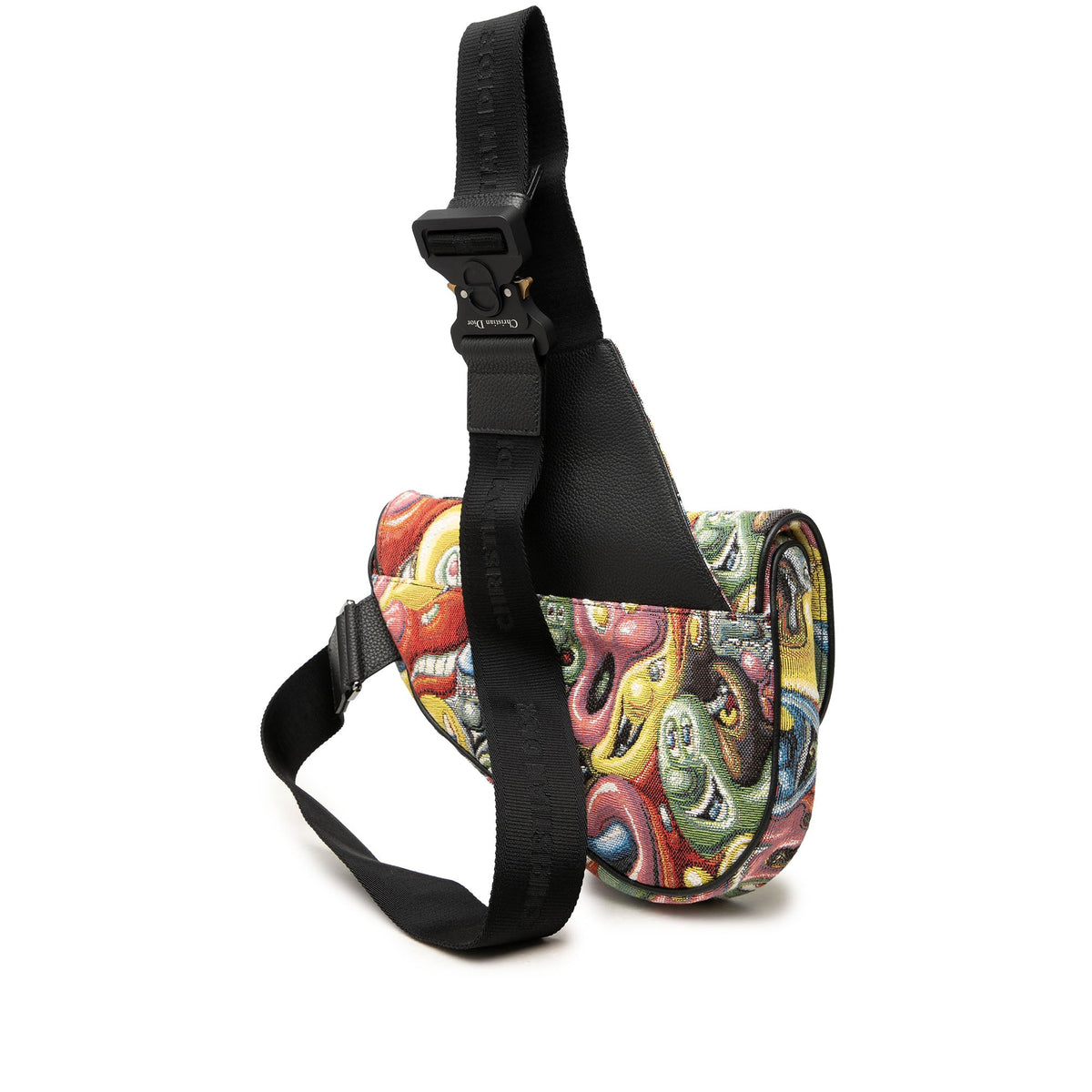 Dior Kenny Scharf Canvas Saddle Crossbody — Yellow