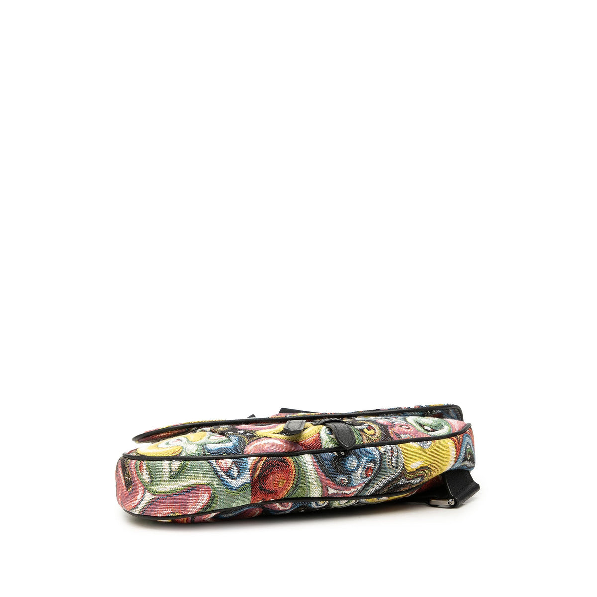 Dior Kenny Scharf Canvas Saddle Crossbody — Yellow