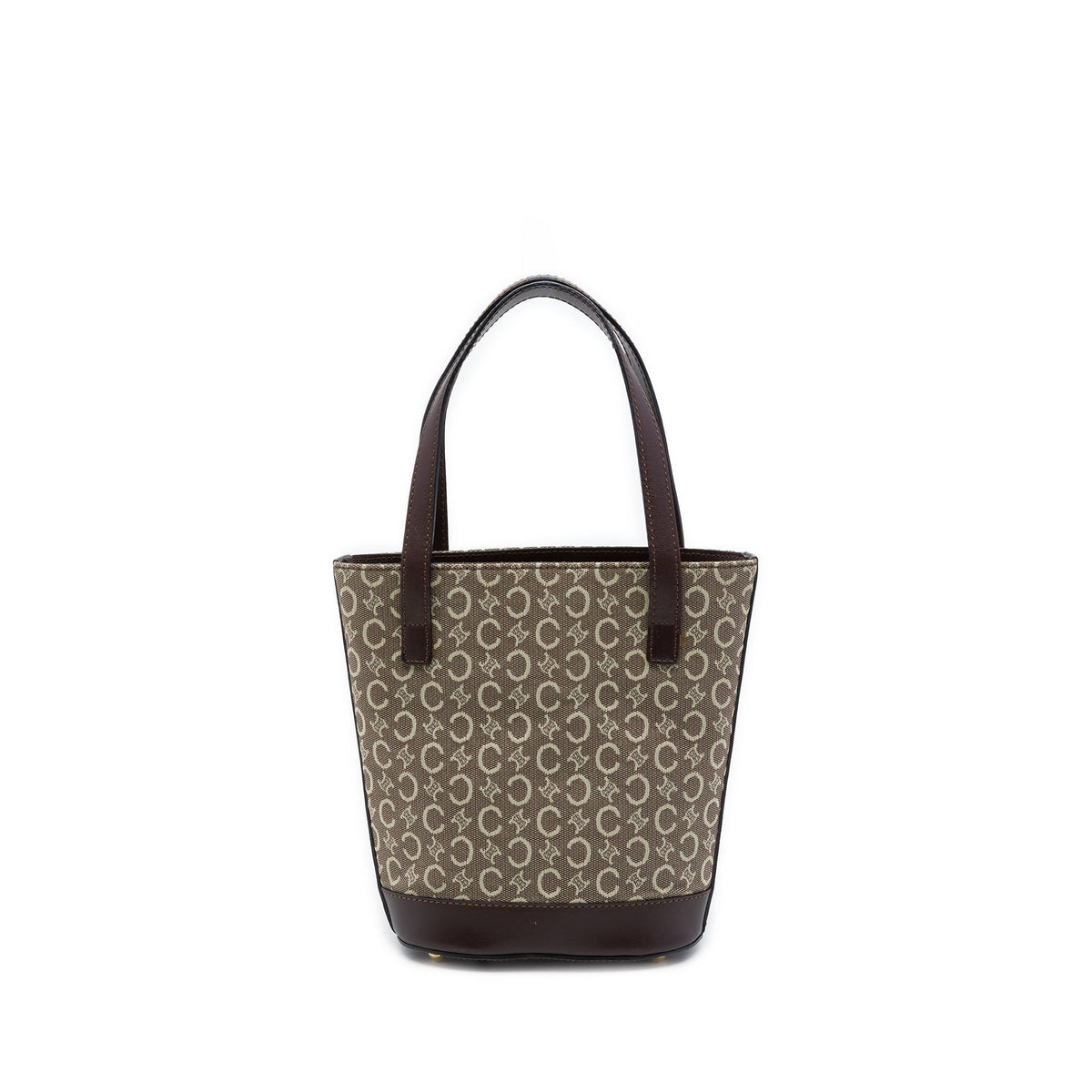 Celine C Macadam Canvas Bucket Bag — Gray