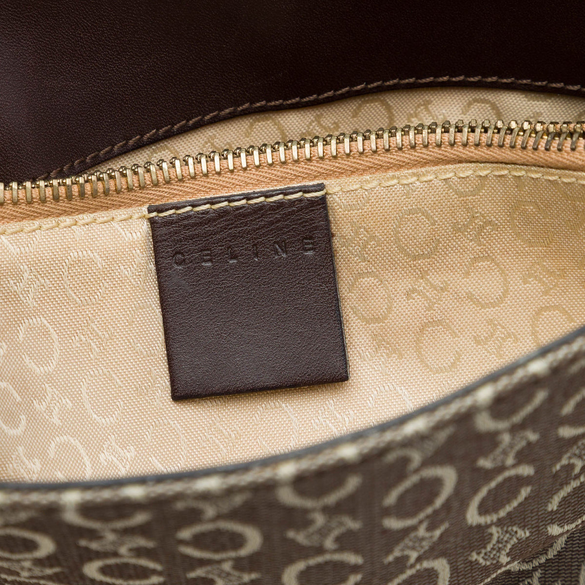 Celine C Macadam Canvas Bucket Bag — Gray
