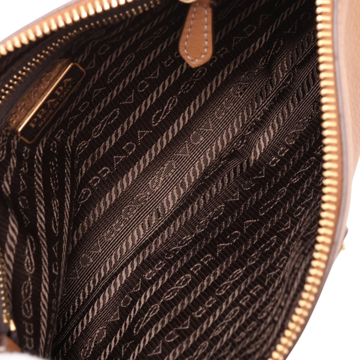 Prada Vitello Daino Crossbody — Brown