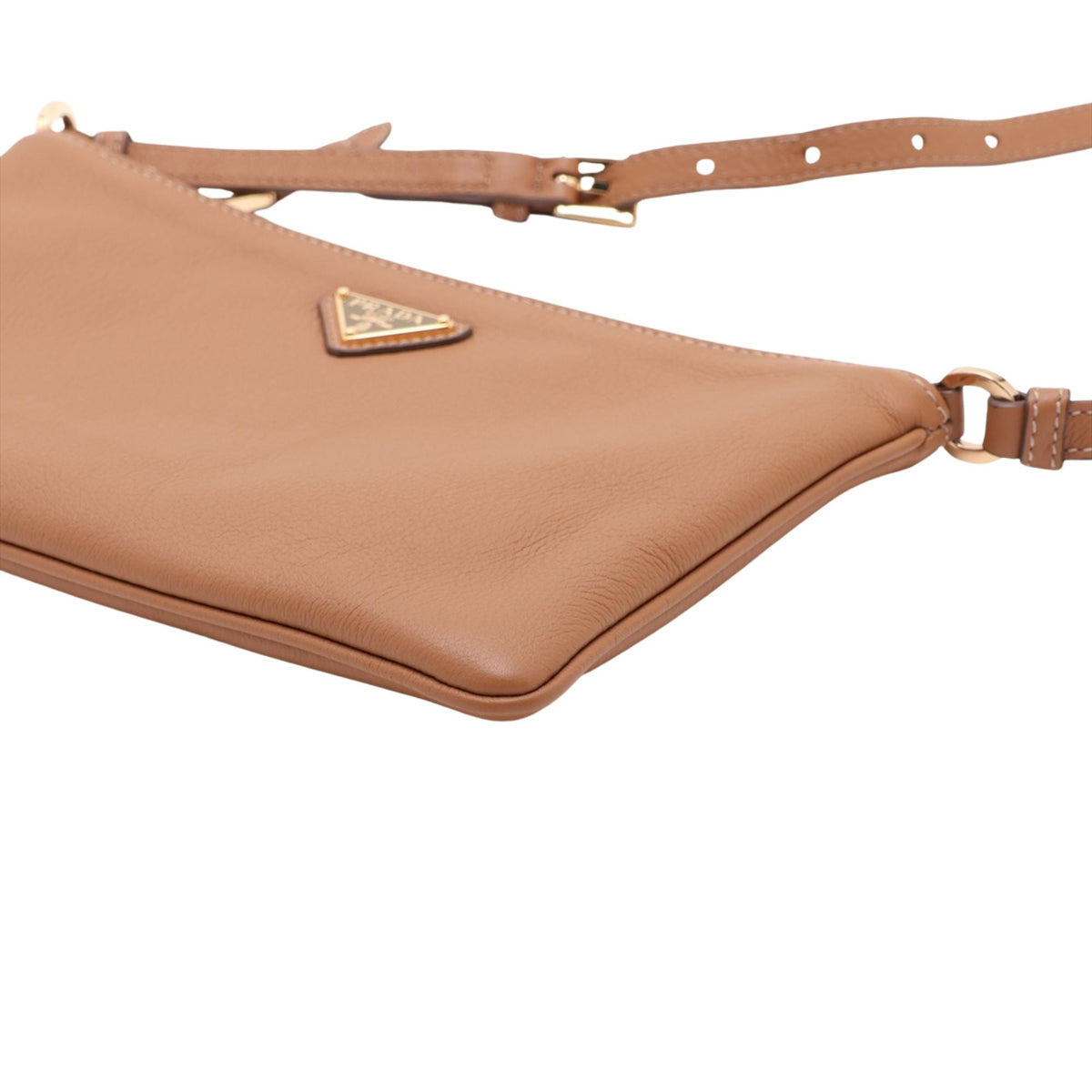 Prada Vitello Daino Crossbody — Brown