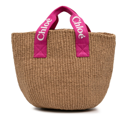 Chloé Mifuko Kids Natural Fiber Woody Basket Tote