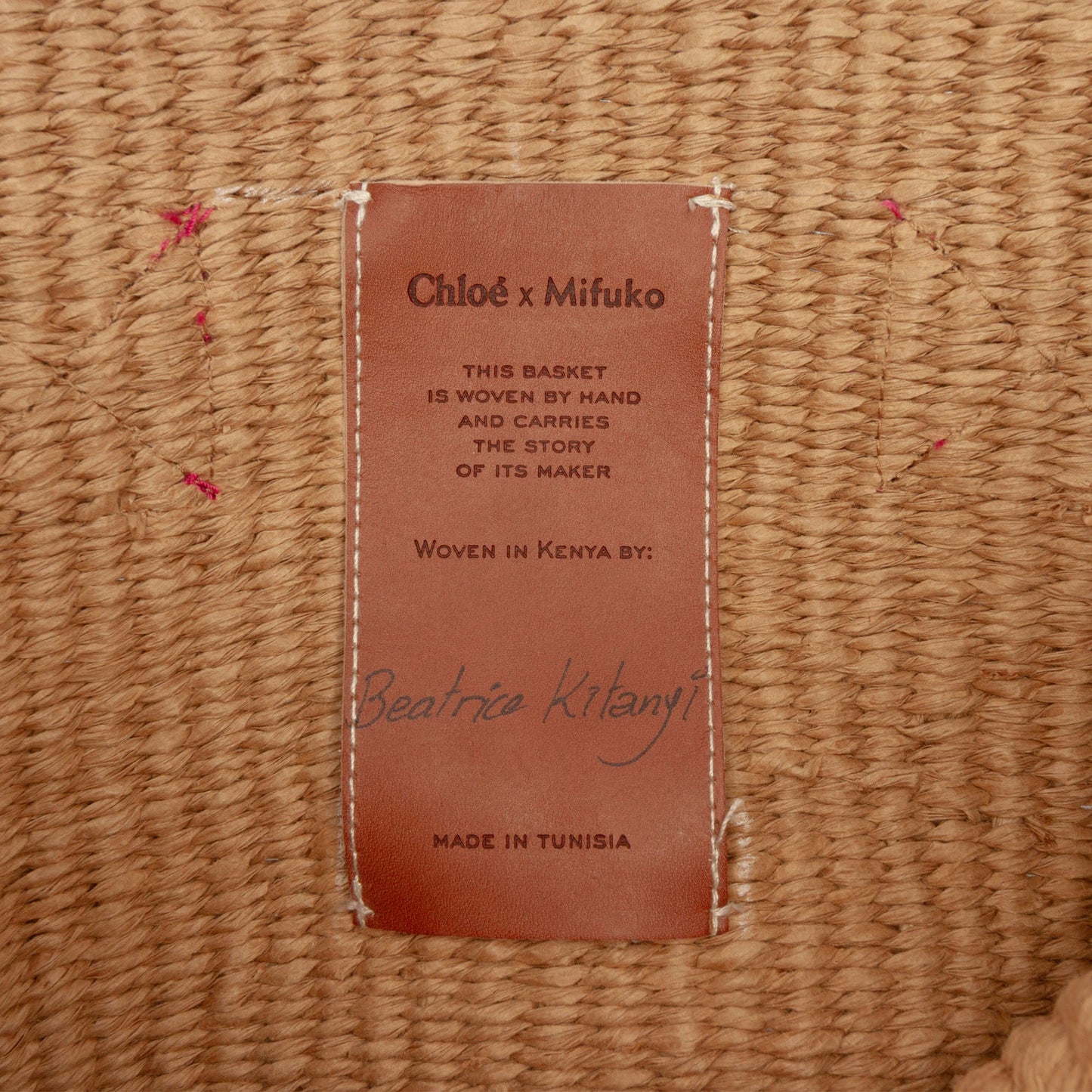 Chloé Mifuko Kids Natural Fiber Woody Basket Tote