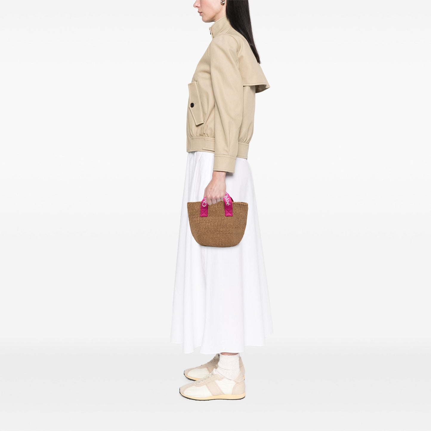 Chloé Mifuko Kids Natural Fiber Woody Basket Tote