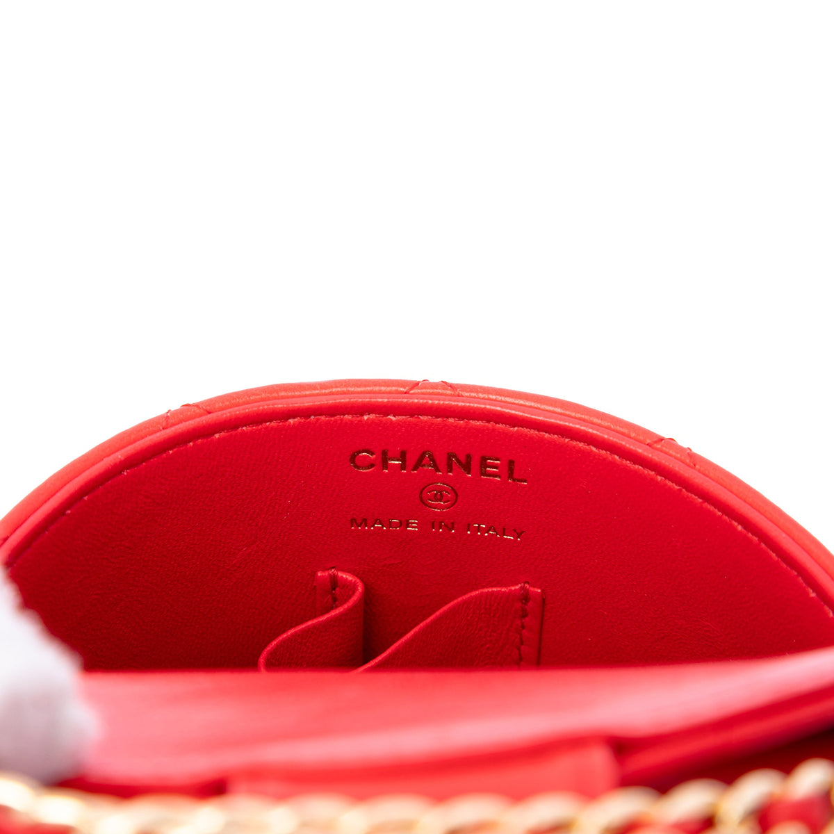 Chanel CC Quilted Lambskin Top Handle Round Vanity Case with Chain