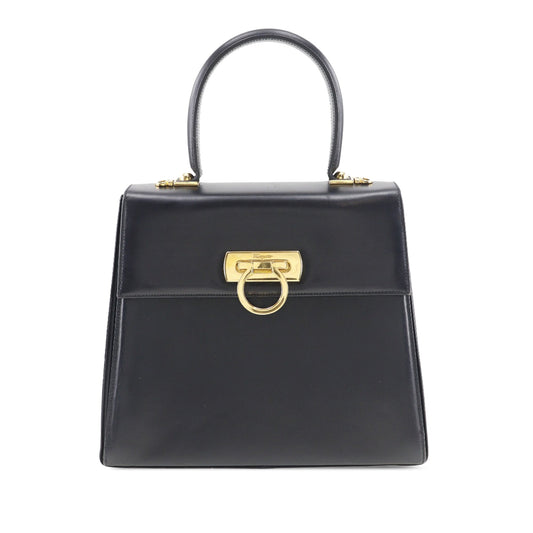 Ferragamo Small Leather Gancini Iconic Top Handle Bag