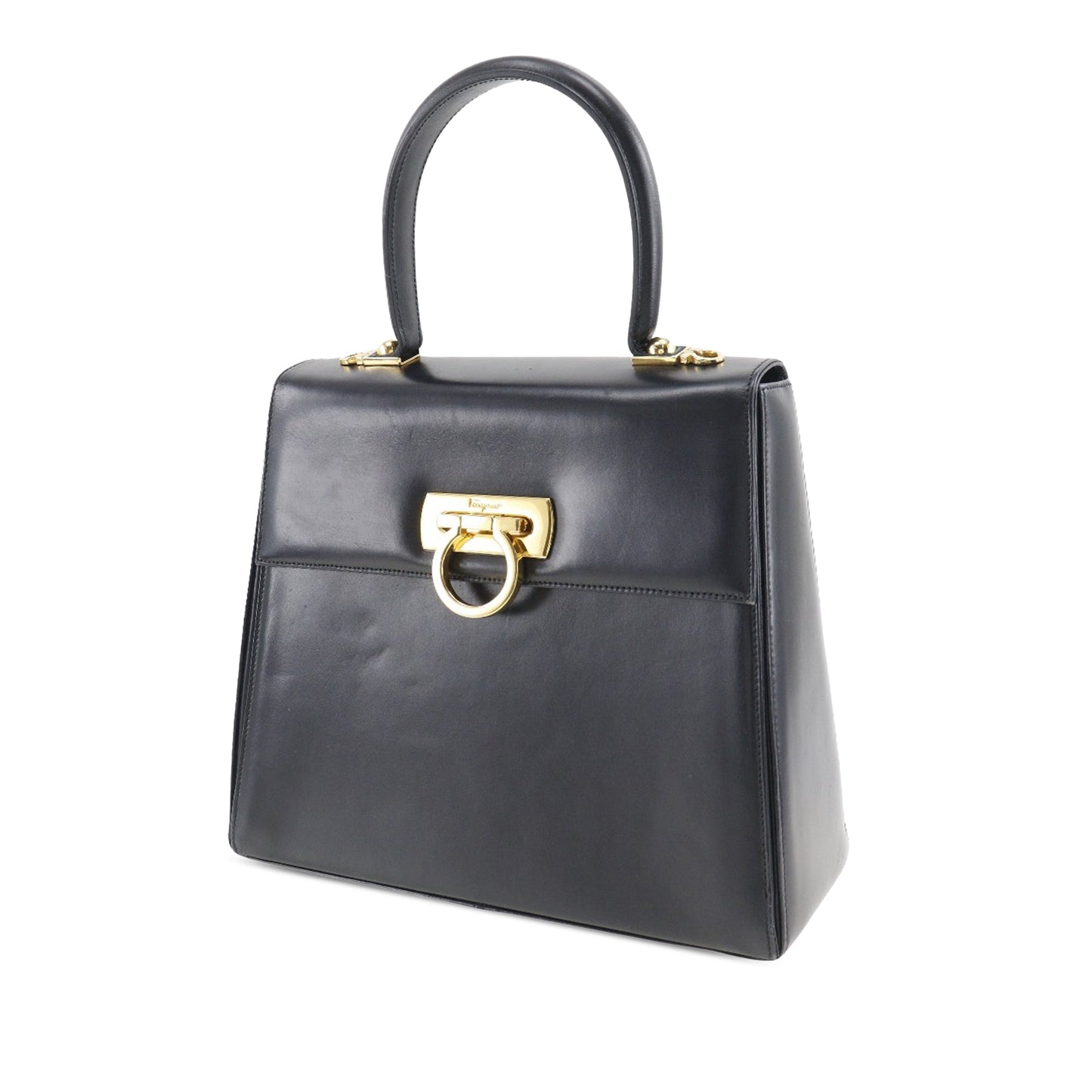 Ferragamo Small Leather Gancini Iconic Top Handle Bag