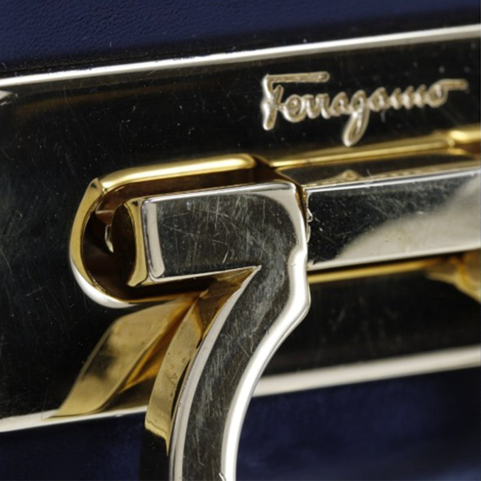 Ferragamo Small Leather Gancini Iconic Top Handle Bag