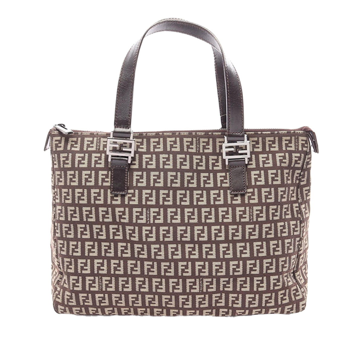 Fendi Zucchino Canvas Tote — Brown