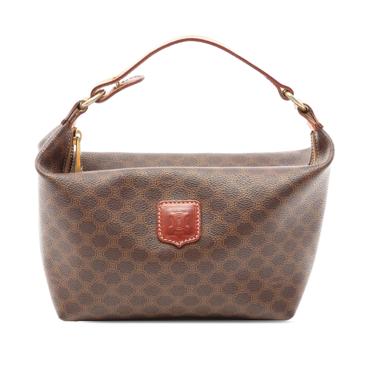 Celine Macadam Coated Canvas Handbag — Brown