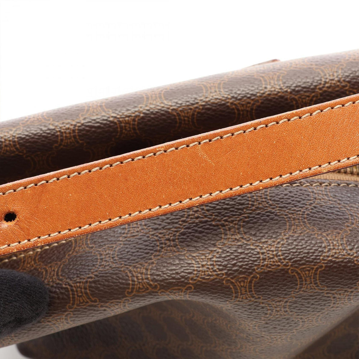 Celine Macadam Coated Canvas Handbag — Brown