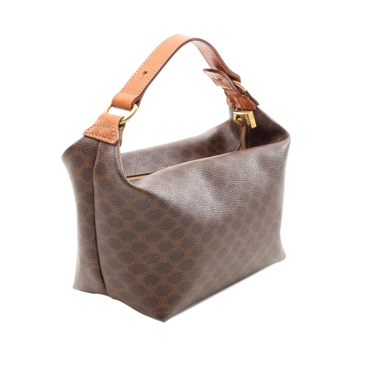 Celine Macadam Coated Canvas Handbag — Brown