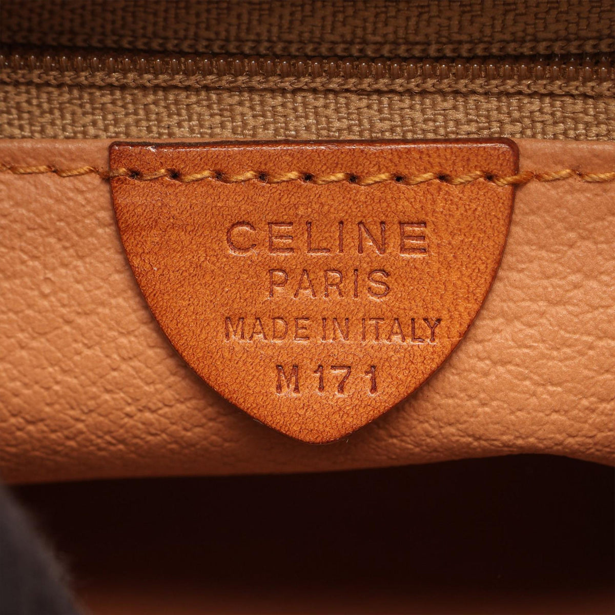 Celine Macadam Coated Canvas Handbag — Brown