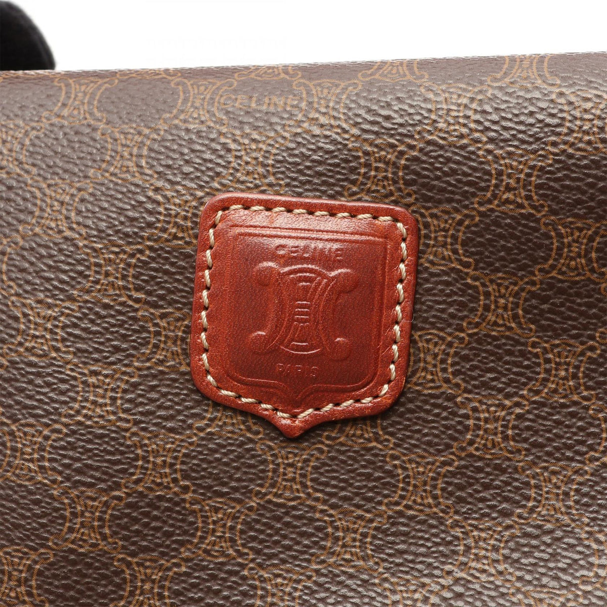 Celine Macadam Coated Canvas Handbag — Brown