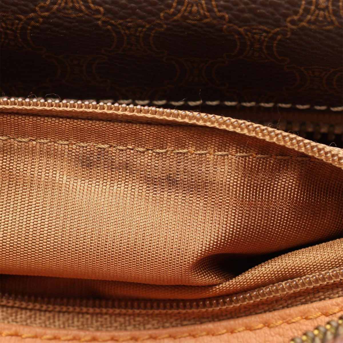 Celine Macadam Coated Canvas Handbag — Brown