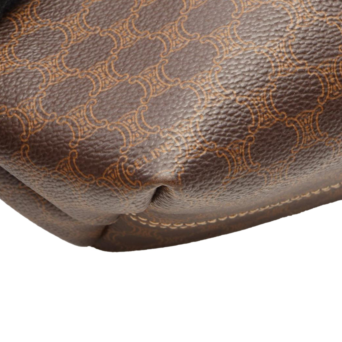 Celine Macadam Coated Canvas Handbag — Brown