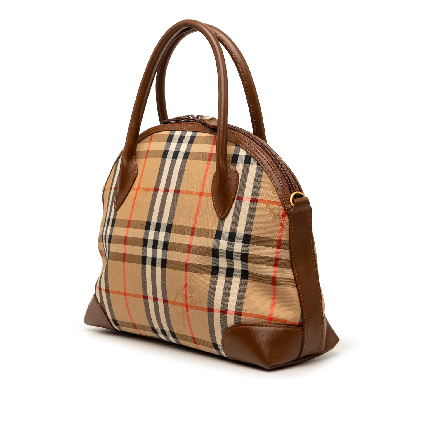 Burberry Haymarket Check Canvas Dome Satchel