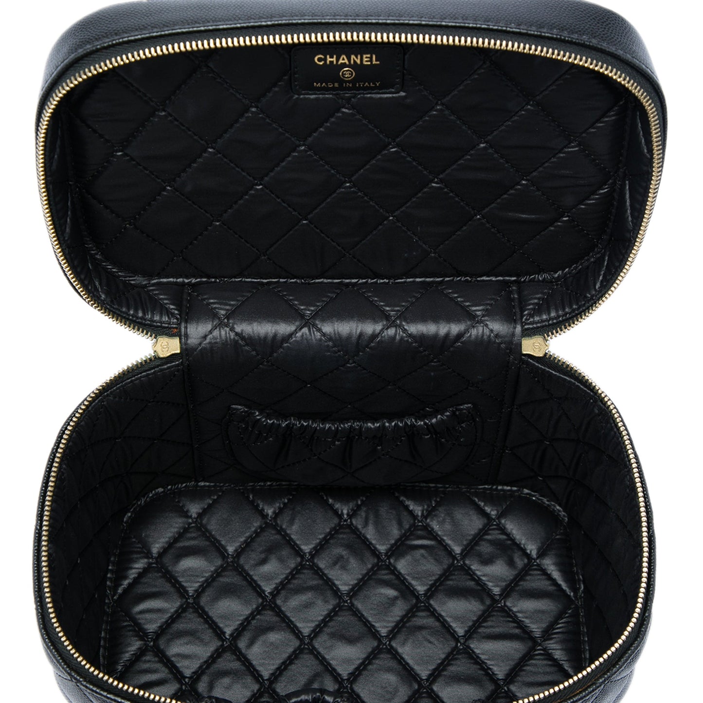 Chanel CC Quilted Caviar Vanity Case