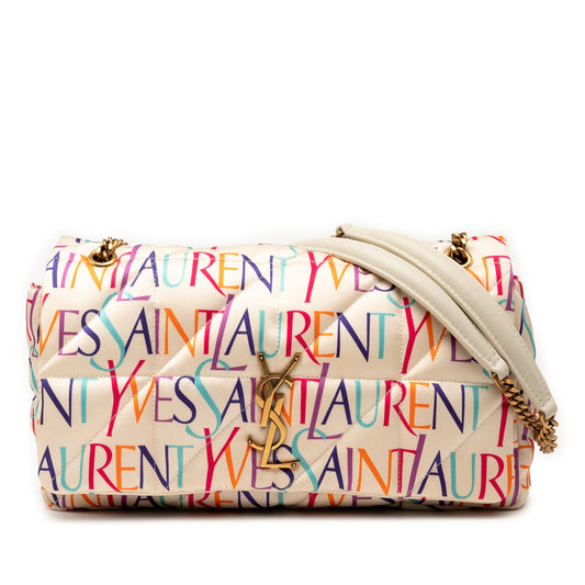 Saint Laurent Medium Silk Carre Rive Gauche Print Patchwork Jamie Shoulder Bag