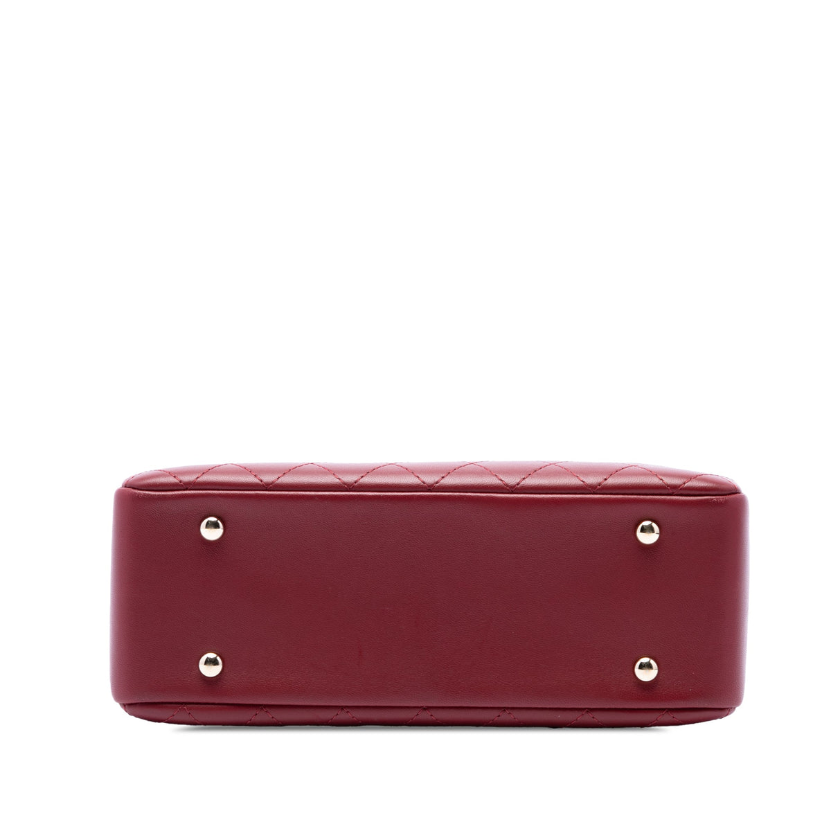 Chanel Quilted Lambskin Knock On Wood Top Handle Bag — Red